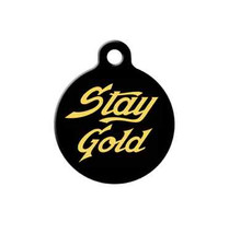 Pet ID Name Tag Stay Gold Personalised Custom DOG CAT Name Tag BLACK & Gold