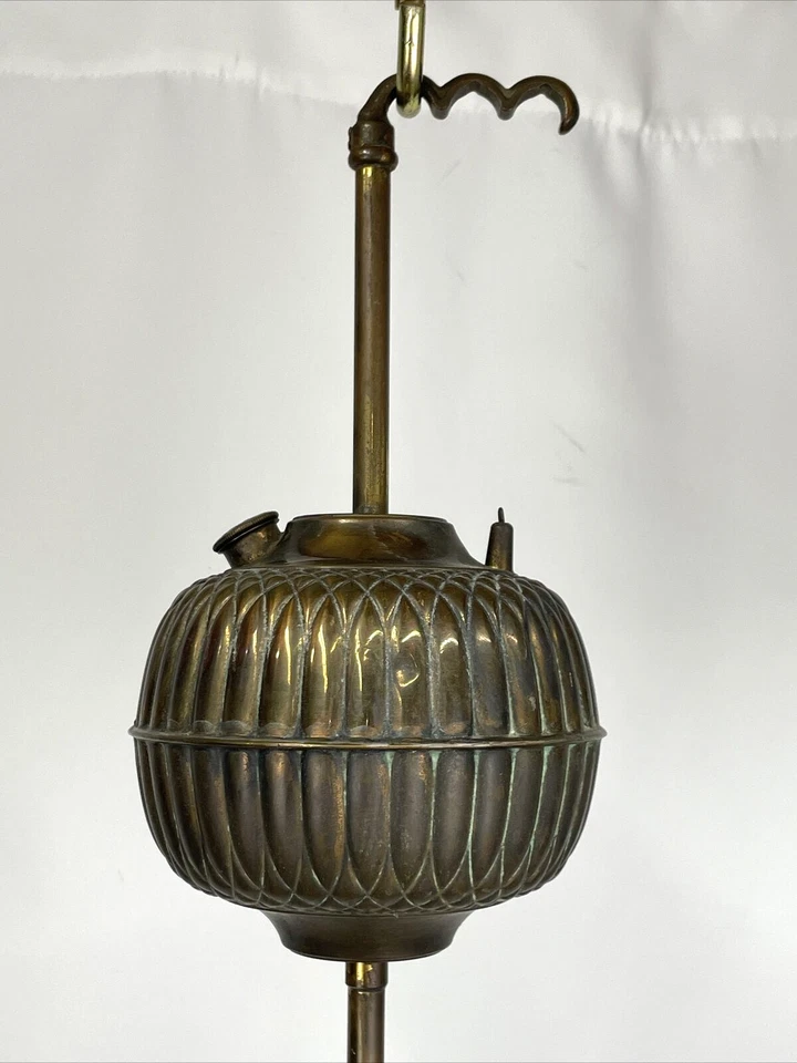 Antiguo soporte de vapor de gas victoriano de colección lámpara colgante de luz de techo colgante Foto 3 de 4