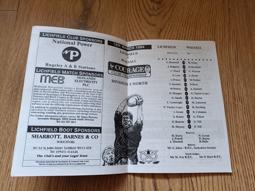 Lichfield Rugby Programme 1985 - 2006 - Bild 71 von 101