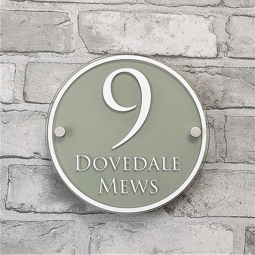 Traditional House Number Sign & Address Plaques in Sage Green Handmade - Picture 12 of 36