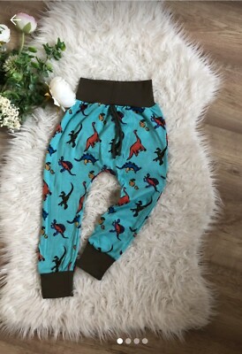 Jungen Handmade Haremshose Pump Dinos T Rex Grün Blau 116 122 Knickerbocker 