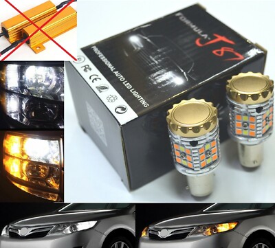 Canbus LED Switchback Light White Amber P21/5W Bulbs Rear Turn Signal No Error