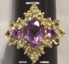 Fabulous Sterling Amethyst Peridot Ring