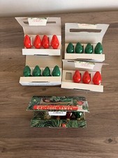 vintage christmas light bulbs c7.5 19 bulbs 120v new in box red green candelabra