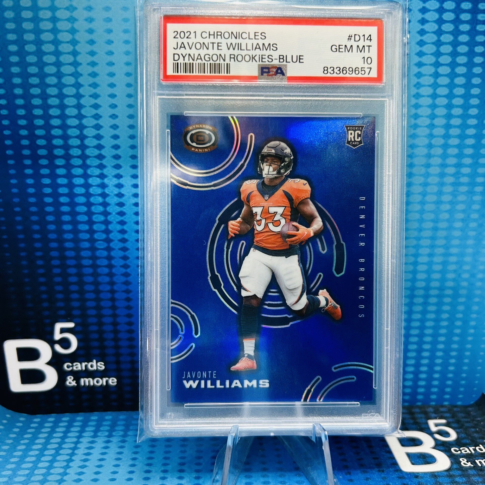 Javonte Williams Panini Chronicles Dynagon Rookies #D14 Blue