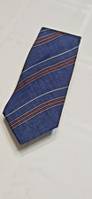 Christian Dior Blue Stripe 100% Silk Tie Made In USA