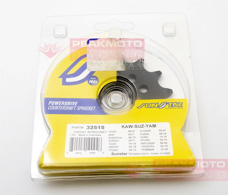 Piñón delantero contraeje de acero Sunstar 32515 15T para Yamaha YZ450F 2003-2019 Foto 2 de 2