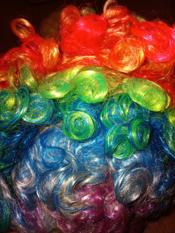 Vtg Clown Lot Wigs Japan Kane Kalon West Germany Costume Circus Afro Rainbow  - Image 4 of 4