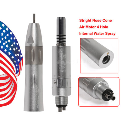 USA Dental Low Speed Straight Handpiece Inner Water Spray Air Motor 4 Holes pa