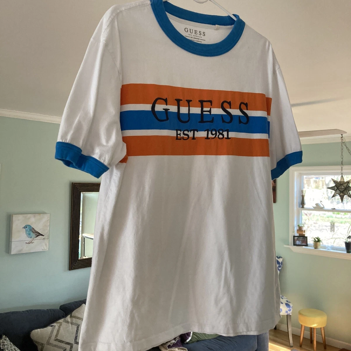 Orange and blue guess cheap shirt