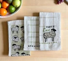 Pack Of 3 Tea Towels 'Always be Ewe' Sheep Design 100% Cotton Kitchen Towels