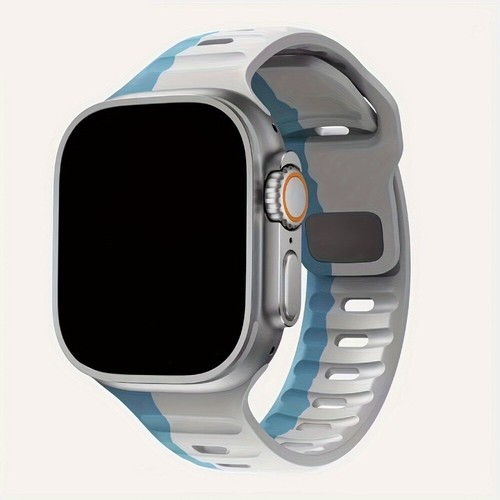 Striped Silicone Band for Apple Watch Series 10 9 8 7 654 SE 41 45mm Sport Strap - Picture 7 of 16