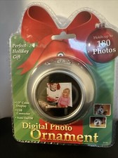 Digital Photo Christmas Ornament Holds 180 Pictures 1.5" Color Dislplay New 