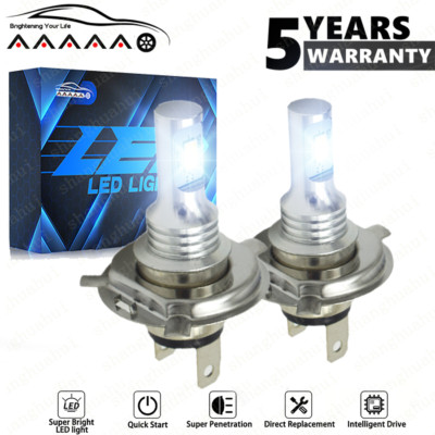 LED Headlight Hi/Low Beam 6000K Bulb H4 9003 For Motorcycle Super Bright White