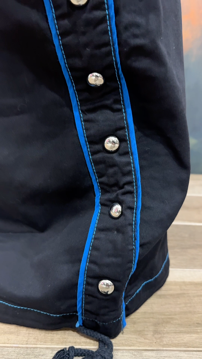 Tripp NYC Goth Skate Grunge Straps Baggy Bondage y2k Blue Pants