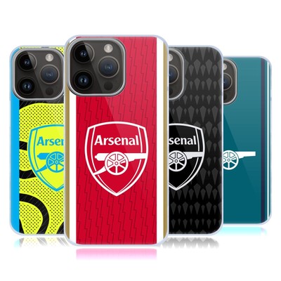 OFFICIAL ARSENAL FC 2023/24 CREST KIT HARD BACK CASE FOR APPLE iPHONE PHONES