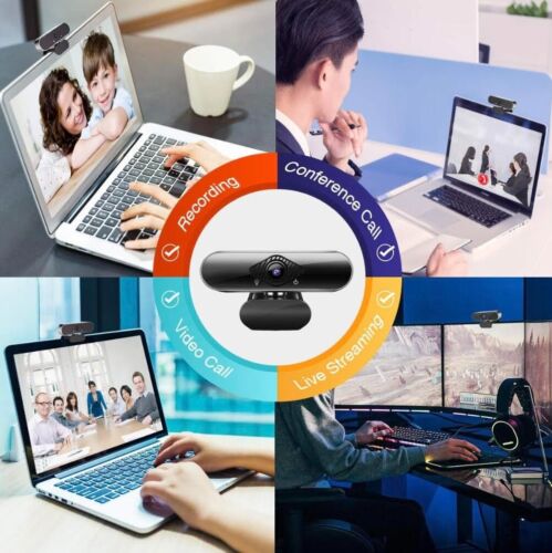 Webcam for PC, 1080P HD PC Web camera with USB Microphone With Adjustable Base - Picture 7 of 7