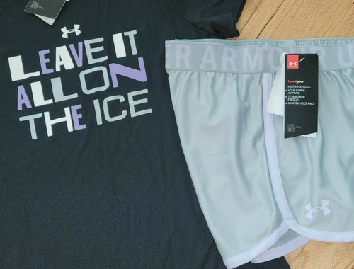 Under Armour Leave It All On The Ice shorts set NWT girls' S YSM skating hockey - Picture 2 of 2