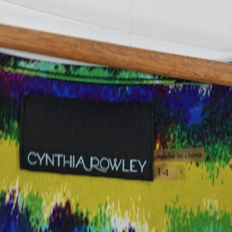 Vestido mujer Cynthia Rowley talla 14 lápiz multicolor rayas sin mangas 058999 Foto 3 de 4