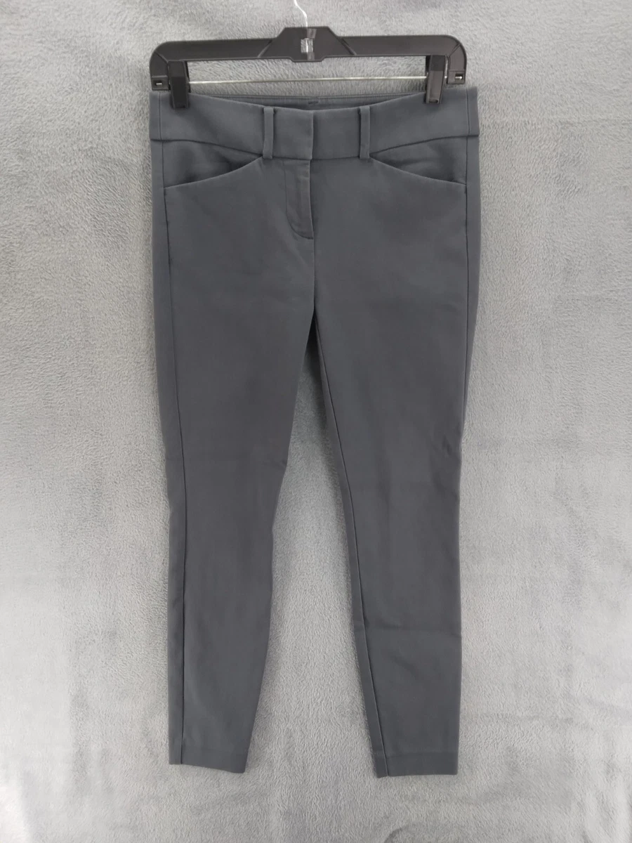 LOFT Marisa Pants Women Sz 0 Gray Straight Leg Cotton Polyester Blend  Stretch