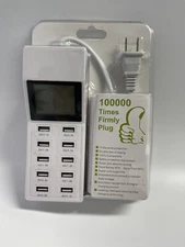 Multi 10 Port USB Charging Station Hub  Cell Phone Charger Multi Volt 110-220