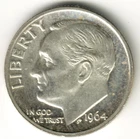 USA - 1964P - Dime - Roosevelt Silver - No Mint Mark - #13196RG