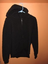 Women's Marc New York Super Soft Hoodie Full Zip Hooded Sweatshirt Black XL