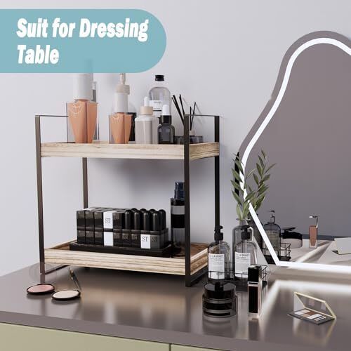 PUNMEYCOOL 2-Tier Bathroom Counter Organizer Hidden Screw Holes Wood Countert... | eBay