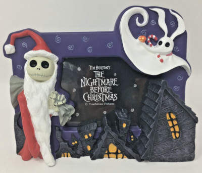 Tim Burton The Nightmare Before Christmas Santa Jack & Zero Resin Picture Frame