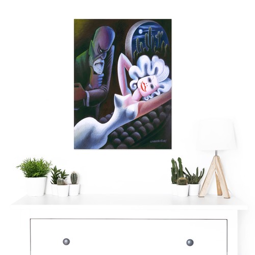 Gemälde Surreal Harlow Freud Covarrubias Kunst Leinwanddruck - Bild 2 von 4