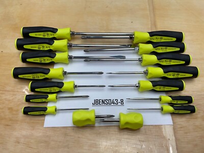 Snap-on Tools NEW 16pc HI-VIZ Soft Grip Combination Screwdriver