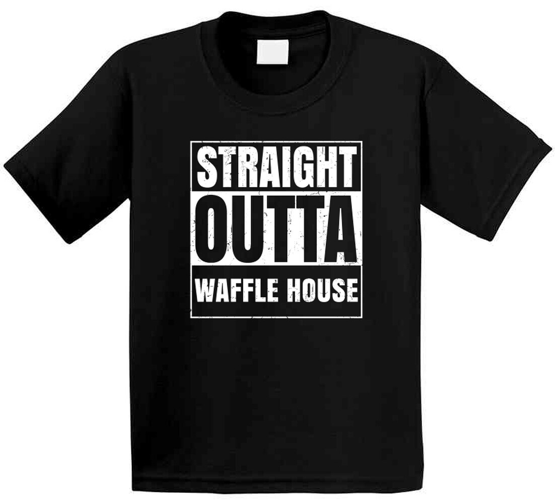 Straight Outta Waffle House Restaurant Fast Food Chain Eatery Compton Parody T S