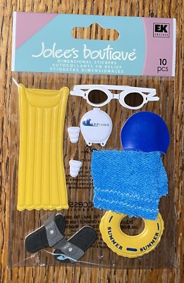 RARE Jolees POOL Water Swimming Tube Beach Flip Flop Goggles Towel Stickers 3D