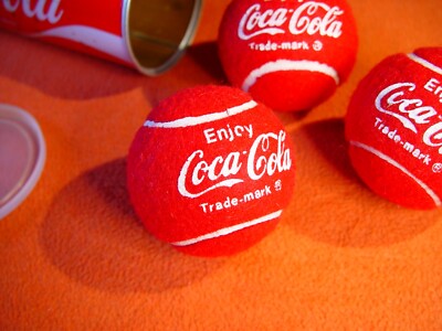 Tennisball Tennisbälle Coca Cola ... drei Stück