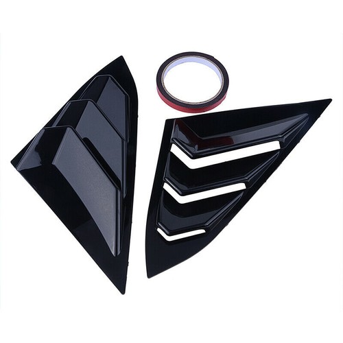 Gloss Black Quarter Window Side Vent Louver Cover For Honda Civic Sedan 2016-20 - Picture 7 of 12