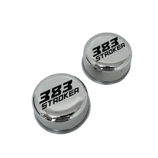 383 STROKER Valve Cover Breather Set With Grommets (Chrome) - Ansen USA