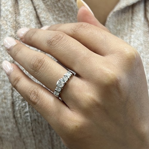 Diamond Accented Womens Engagement Ring 14K White Gold 0.86Cttw Size 6.75 - Picture 4 of 4