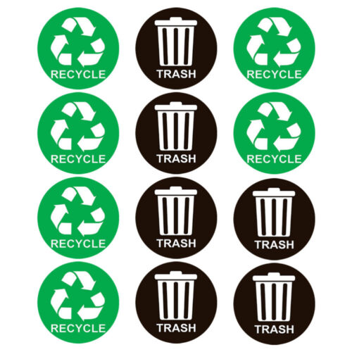  2 Bags Garbage Classification Mark PVC Trash Can Recycling Stickers - Picture 1 of 16