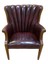 vintage decorative wingback chair red vinyl. office library desk bankers chair