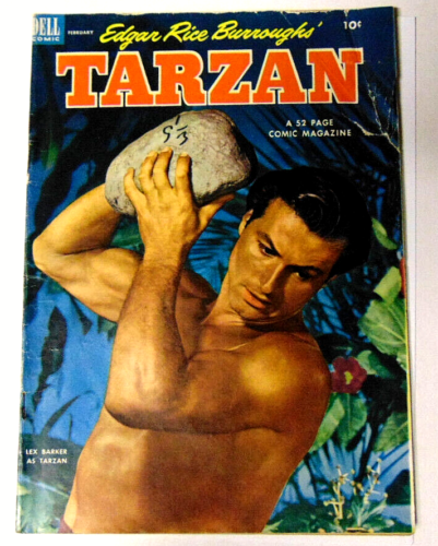 Tarzan #41 G/VG 1953 Dell Comics Lex Barker Photo Cover George Mikan Back Cover