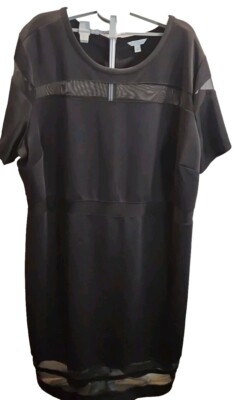 Boutique Women's Pre-owned Plus Size 5X Black Midi Dress