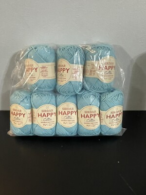 Sirdar HAPPY Yarn 100% Cotton Lot Of 8 Skeins 20 G Ea Shade: 785