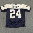Larry Brown Signed/Inscribed Custom Thanksgiving Blue Jersey Tristar