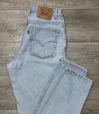 Vtg 90  s Levi  s 550 Light Wash High Rise Relaxed Fit Tapered Jeans 8M 28Wx30.5L