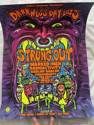 Darkness Day 2025 Event Poster Dirty Donny Blacklight Paychadelia Screenprint