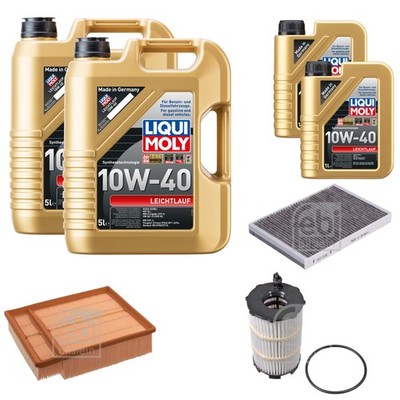 FEBI Inspektionspaket 12L LIQUI MOLY 10W-40 Leichtlauf für Audi A4 Cabriolet