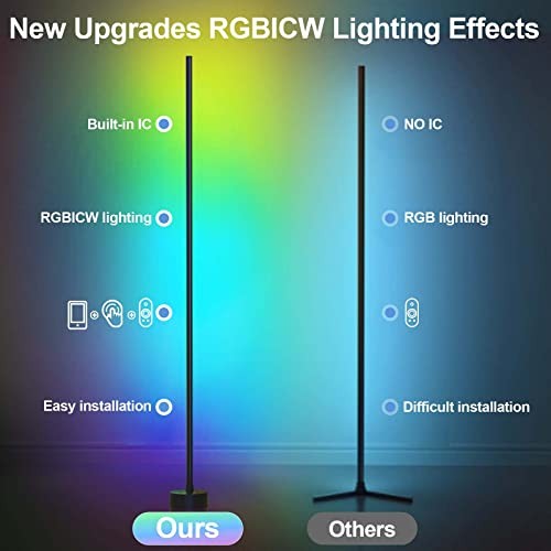 Corner Floor Lamp, 2 Pack LED Corner Lamp with App/Remote/Button 2_Pack - Picture 6 of 7