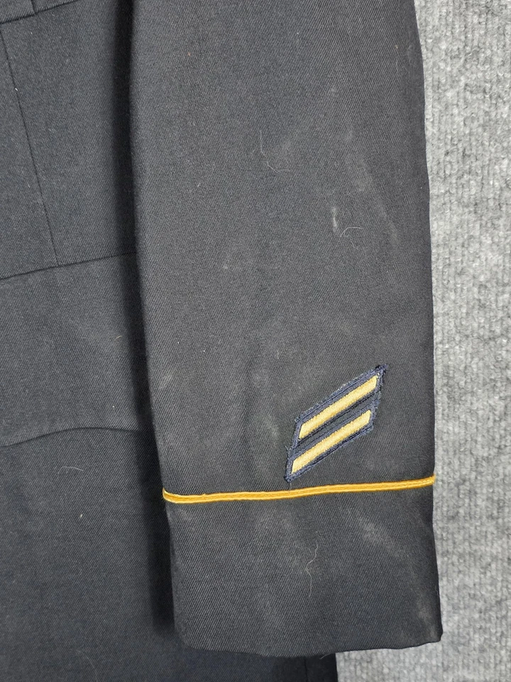 Vintage US Army Dress Jacket Mens 35R Blue Wool Serge Military Band Blazer 90s - Image 2 of 4