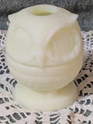 Fenton Glass Custard Owl UV Glow As Is Has Crack And Chips Showen In Pictures