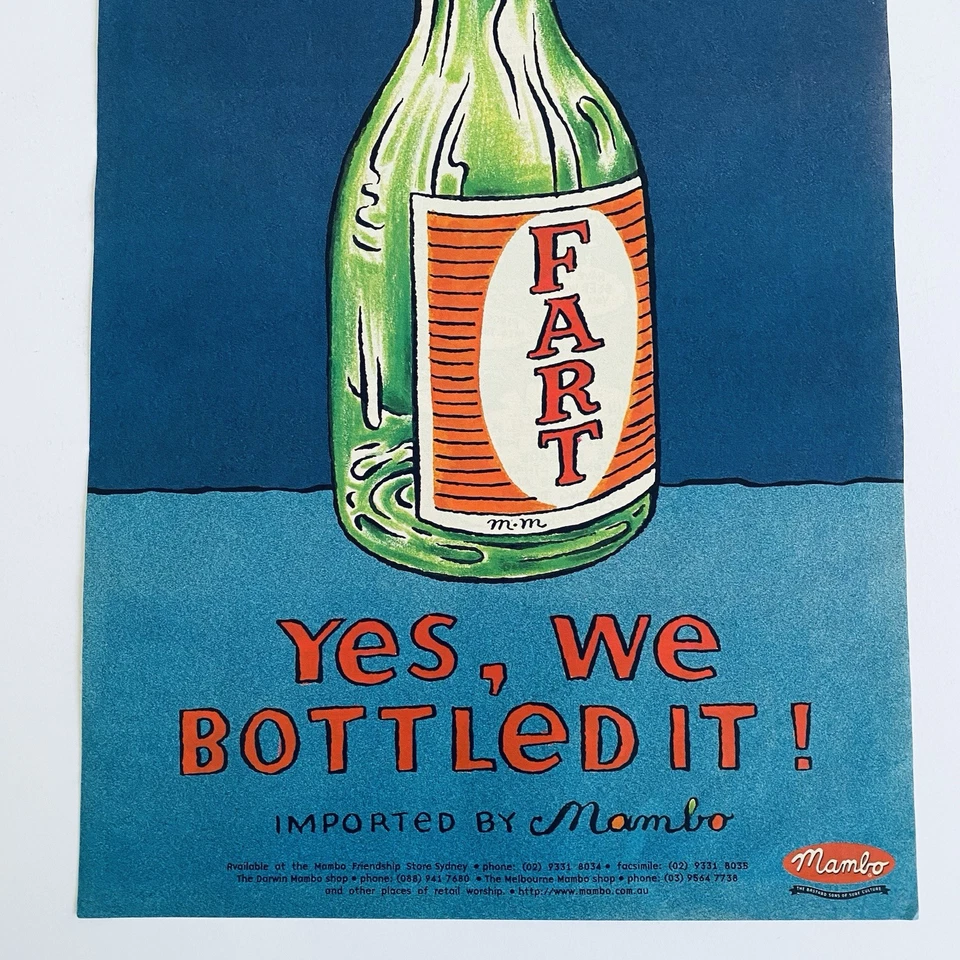 Vintage Mambo Poster Matthew Martin Rare Fart Design Original 1990s Print Ad - image 4 of 4